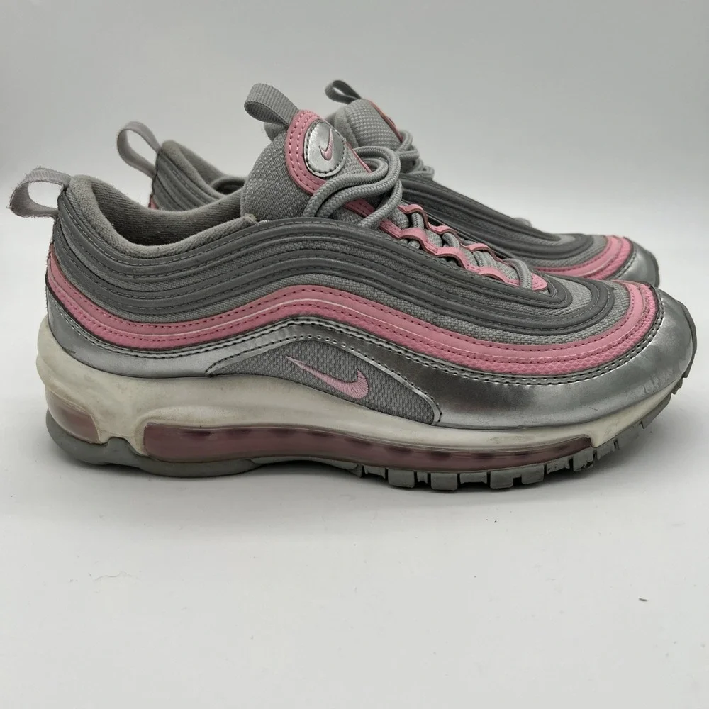 NIKE AIR MAX 97 (GS) METALLIC SILVER-PINK SZ 5Y- WOMENS‎ SZ 7 [921522-021]